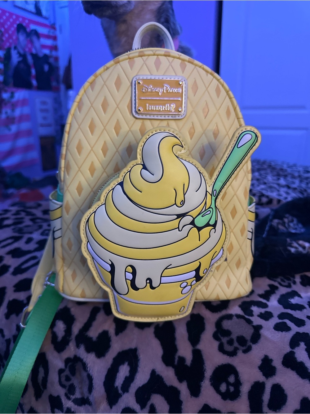 Loungefly Yellow Dole Whip Mini Backpack with Green Spoon Accent